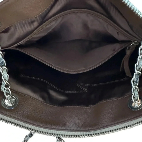 DKNY Python Golden Leather Shoulder Purse Bag Crossbody Snakeskin Chain NEW - Picture 8 of 11